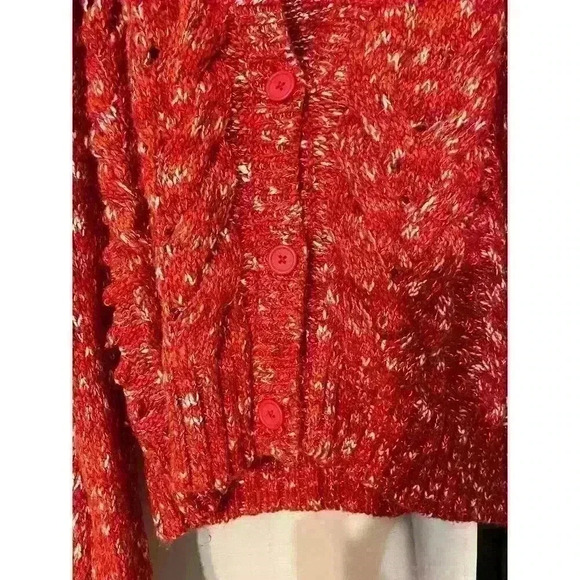 Good Threads Womens Large Red Cable Knit Sweater - Picture 2 of 7